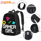 Gamer Girl Casual Smart Backpack Large Capacity School Softback Sports Bag