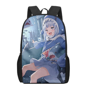 Gawr Gura hololive 3D Print School Bag Boys Girls Kids Backpack