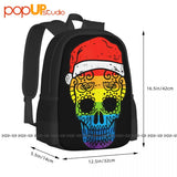 Gay Pride Santa Hat Sugar Skull Lgbt Christmas Backpack
