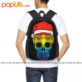 Gay Pride Santa Hat Sugar Skull Lgbt Christmas Backpack