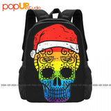 Gay Pride Santa Hat Sugar Skull Lgbt Christmas Backpack