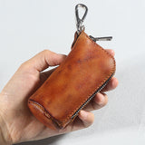 Gebwolf Universal Car Key Case Wallets Retro Cowhide Key Chain Bag Holder