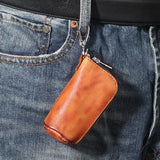 Gebwolf Universal Car Key Case Wallets Retro Cowhide Key Chain Bag Holder