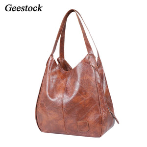 Geestock Top-Handle Bags Soft Leather Shoulder Bags Ladies Totes Bag