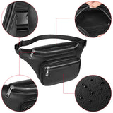 Geestock Waist Pack Bag PU Leather Belt Bags Fanny Pack Adjustable Belt