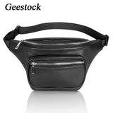 Geestock Waist Pack Bag PU Leather Belt Bags Fanny Pack Adjustable Belt
