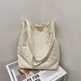 Geestock Corduroy Shoulder Bag for Women Reusable Shopping Tote Handbag