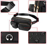 Geestock Fanny Pack for Women Double Zipper Waterproof Waist Bags