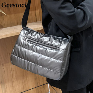 Geestock Space Shoulder Bags Crossbody Nylon Winter Warm Female Messenger