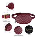 Geestock Women Waist Packs Bag PU Leather Round Belt Bag Female Fanny Pack