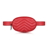 Geestock Women Waist Packs Bag PU Leather Round Belt Bag Female Fanny Pack