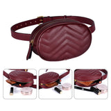 Geestock Women Waist Packs Bag PU Leather Round Belt Bag Female Fanny Pack