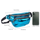 Geestock Holographic Waist Bag Women Hip Belt Bags PVC Adjustable Fanny Pack