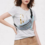 Geestock Holographic Waist Bags for Women Banana Female Fanny Pack