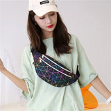 Geestock Holographic Waist Pack Bags for Women Glitter Fanny Pack