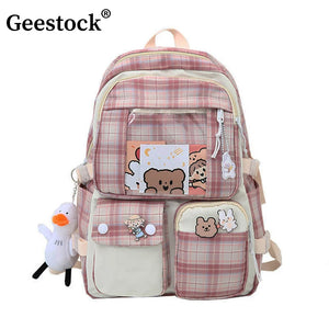 Geestock Lovely Backpack Women Girls Sweet Princess Schoolbag College Harajuku