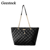 Geestock Women Leather Shoulder Bag Large Capacity Totes Purse Pocket