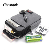 Geestock Men Waist Bag Purse High Waist Fanny Pack Double Layer Phone Pouch Bag