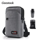 Geestock Men Waist Bag Purse High Waist Fanny Pack Double Layer Phone Pouch Bag