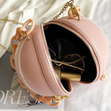 Geestock Basketball Messenger Bag PU Shoulder Chains Round Tote