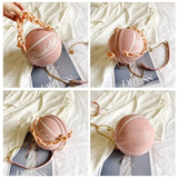 Geestock Basketball Messenger Bag PU Shoulder Chains Round Tote