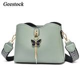 Geestock Shoulder Bag Woman Small Bucket PU Leather Crossbody Bag