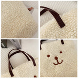 Geestock Plush Tote Bag Women's Winter Large Shoulder Handbag