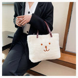 Geestock Plush Tote Bag Women's Winter Large Shoulder Handbag