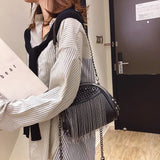 Geestock Tassel Chains Bag Punk Style Crossbody Handbag
