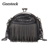 Geestock Tassel Chains Bag Punk Style Crossbody Handbag