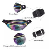 Geestock Waist Pack Holographic Laser Women Fanny Pack PU Traverl