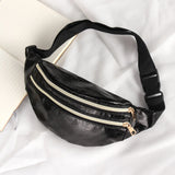 Geestock Waist Pack Holographic Laser Women Fanny Pack PU Traverl