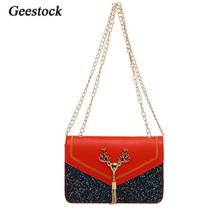 Geestock Women Antlers Shoulder Bag - PU Leather Crossbody Messenger Bag