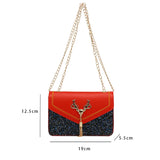 Geestock Women Antlers Shoulder Bag - PU Leather Crossbody Messenger Bag