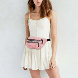 Geestock Corduroy Fanny Pack Zipper Travel Waist Bag