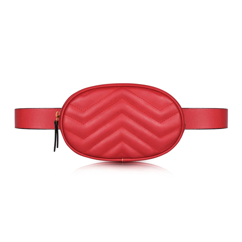 Geestock Women Waist Pack Round Belt Bag Fanny Pack Chest Bags PU Leather