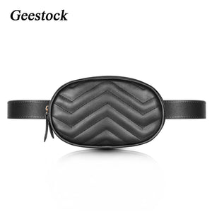 Geestock Women Waist Pack Round Belt Bag Fanny Pack Chest Bags PU Leather