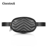 Geestock Women Waist Pack Round Belt Bag Fanny Pack Chest Bags PU Leather