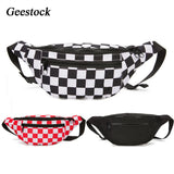 Geestock Plaid Hip Hop Waist Pack Women Belt Bags Chest Bag