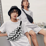 Geestock Plaid Hip Hop Waist Pack Women Belt Bags Chest Bag