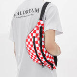 Geestock Plaid Hip Hop Waist Pack Women Belt Bags Chest Bag