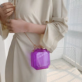 Acrylic Evening Clutch Bag Clear Wedding Chain Mini Shoulder Bag