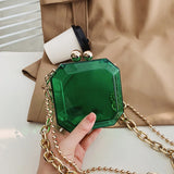 Acrylic Evening Clutch Bag Clear Wedding Chain Mini Shoulder Bag