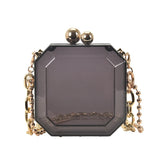 Acrylic Evening Clutch Bag Clear Wedding Chain Mini Shoulder Bag