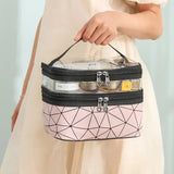 Gena's PU Cosmetic Bag Double Layer Travel Wash Bag