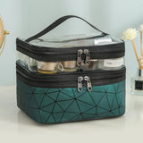 Gena's PU Cosmetic Bag Double Layer Travel Wash Bag