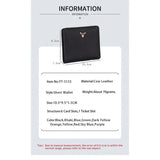 Genodern Leather Wallet Short Women's Purse Full Cowhide