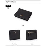 Genodern Leather Wallet Short Women's Purse Full Cowhide