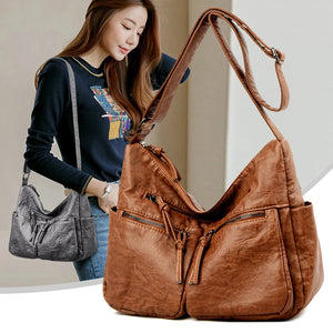 Soft Leather Handbags Large Capacity Tote Bags High Female Shoulder Bags