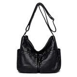Soft Leather Handbags Large Capacity Tote Bags High Female Shoulder Bags